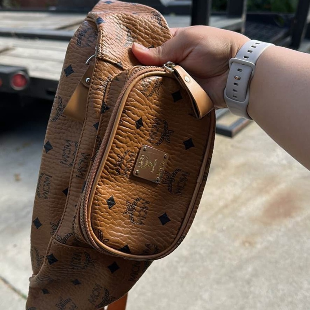MCM Brown Logo Belt Bag